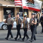 NJROTC Color Guard leads the pack.